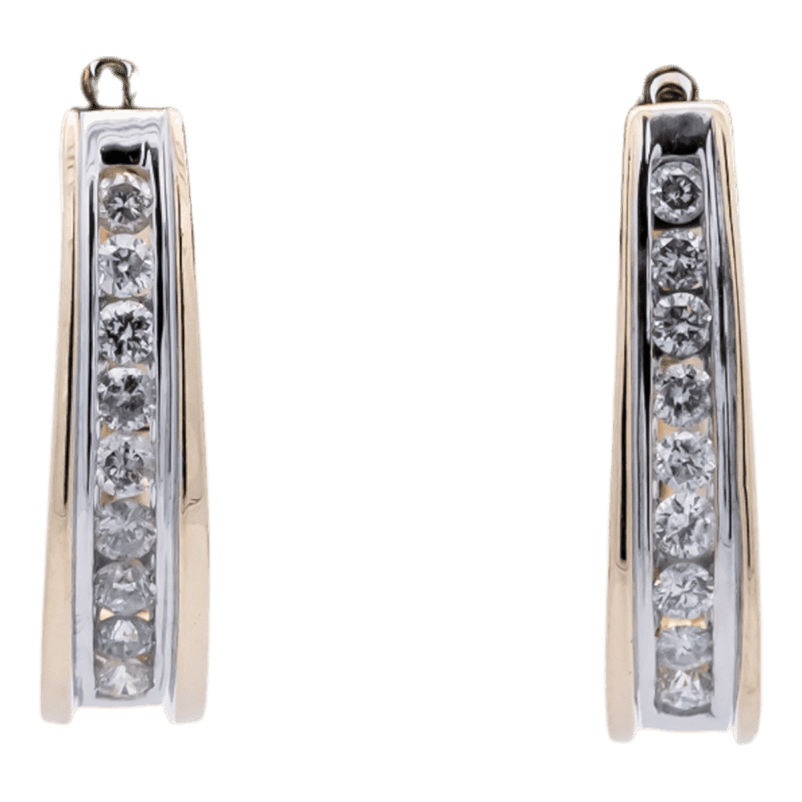  14k Yellow Gold Earrings with 0.3 Total Carats of Diamonds 