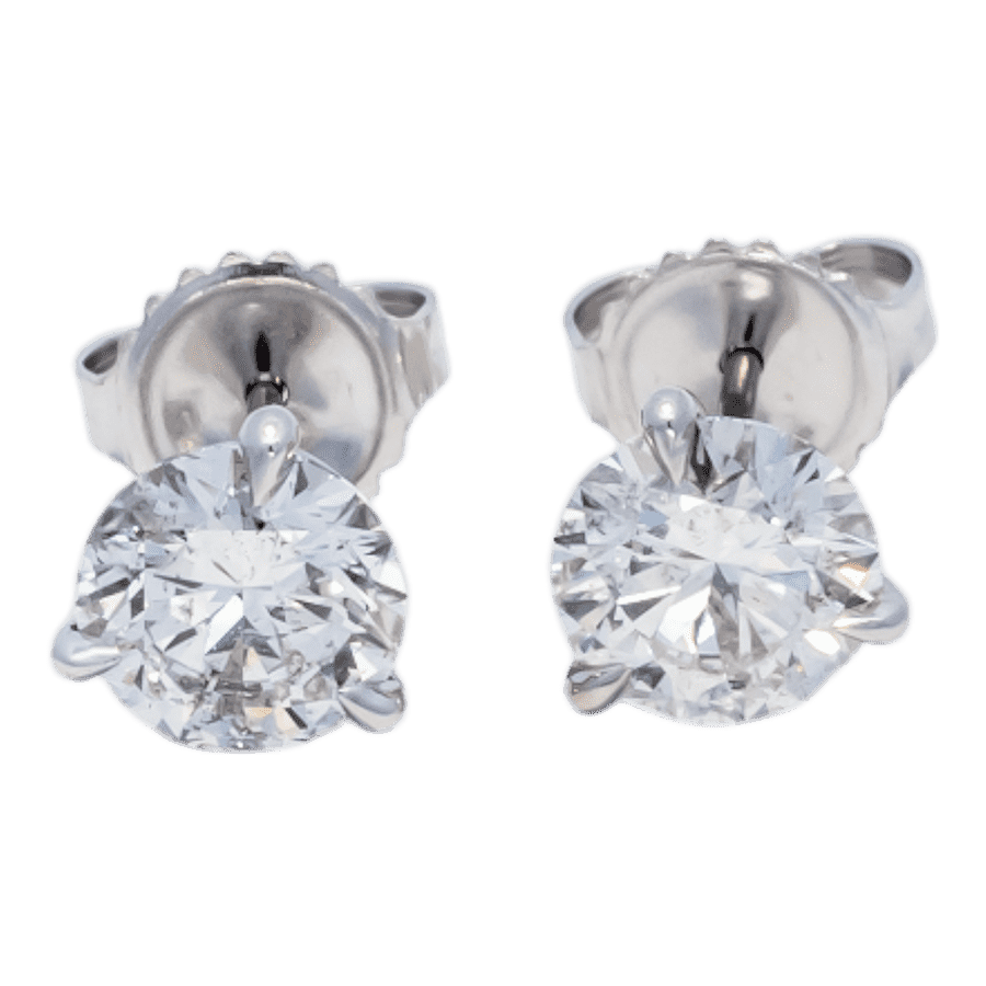 14k White Gold Earrings with 2.02 Total Carats of Diamonds 