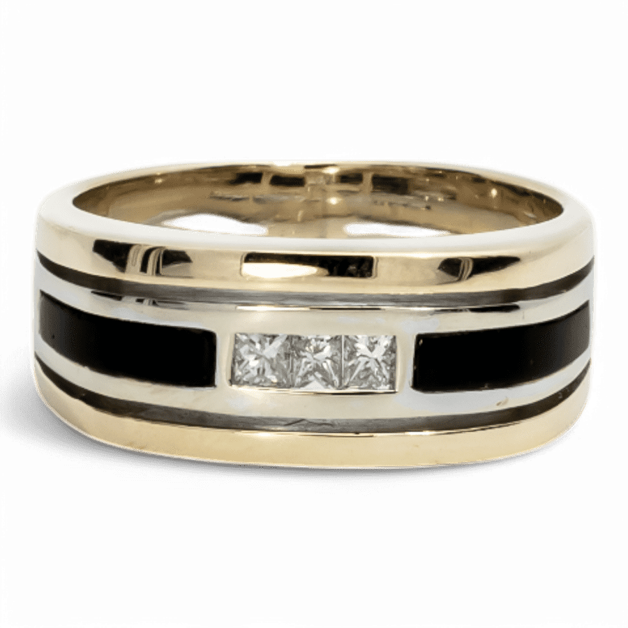  14k Yellow Gold Ring with 0.09 Carats of Diamonds