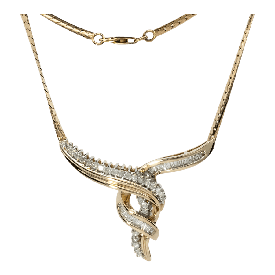  14k Yellow Gold Necklace with 1.09 Carats of Diamonds