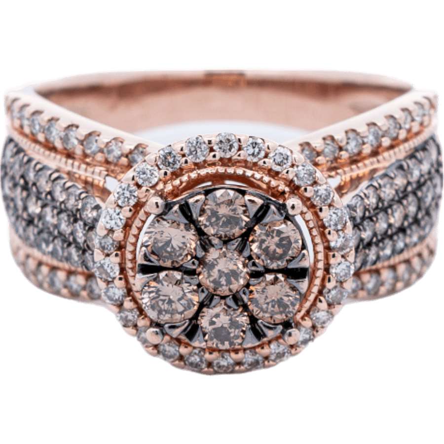  Ring 10k Rose Gold 87 Diamonds