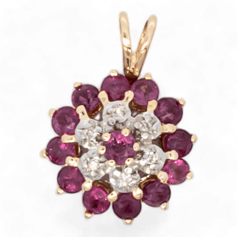  SYN RUBY PENDANT 10KYG 1DWT