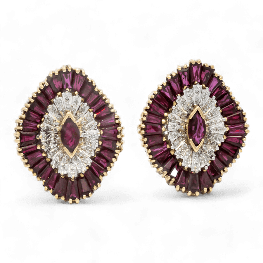  Earrings 10k Yellow Gold with 0.42 Carats of Diamonds