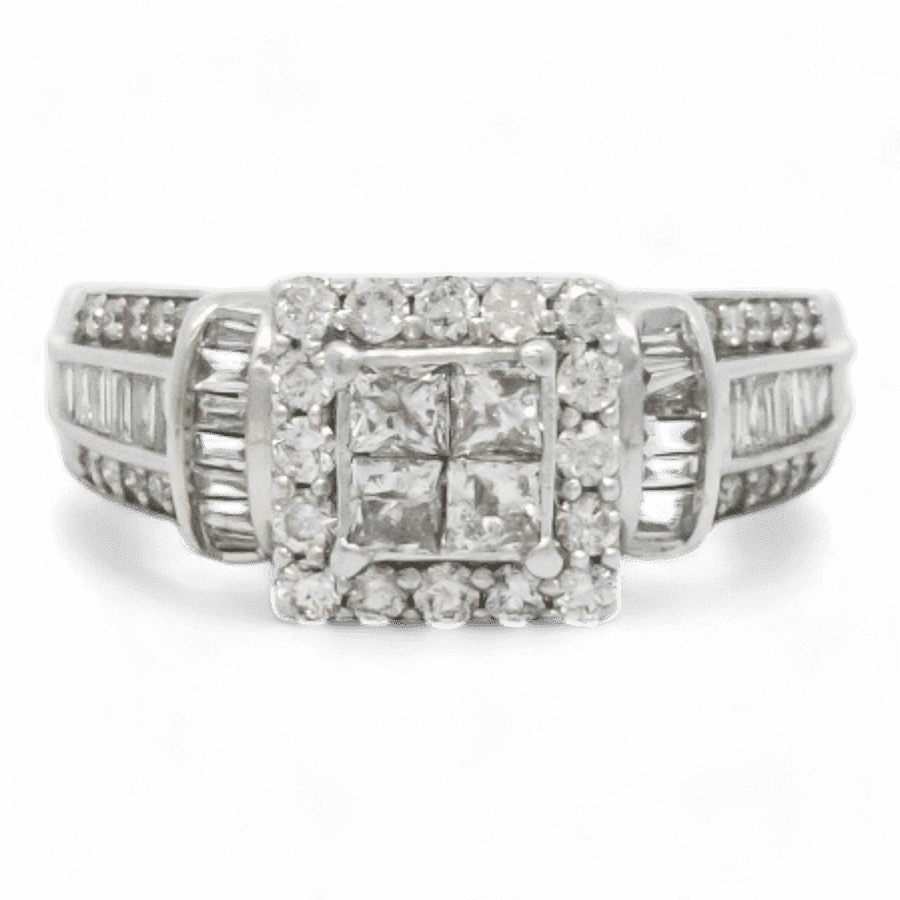  14k White Gold Ring with 1.08 Carats of Diamonds