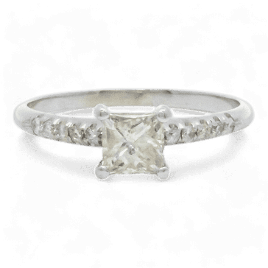  10k White Gold Ring with 0.59 Carats of Diamonds