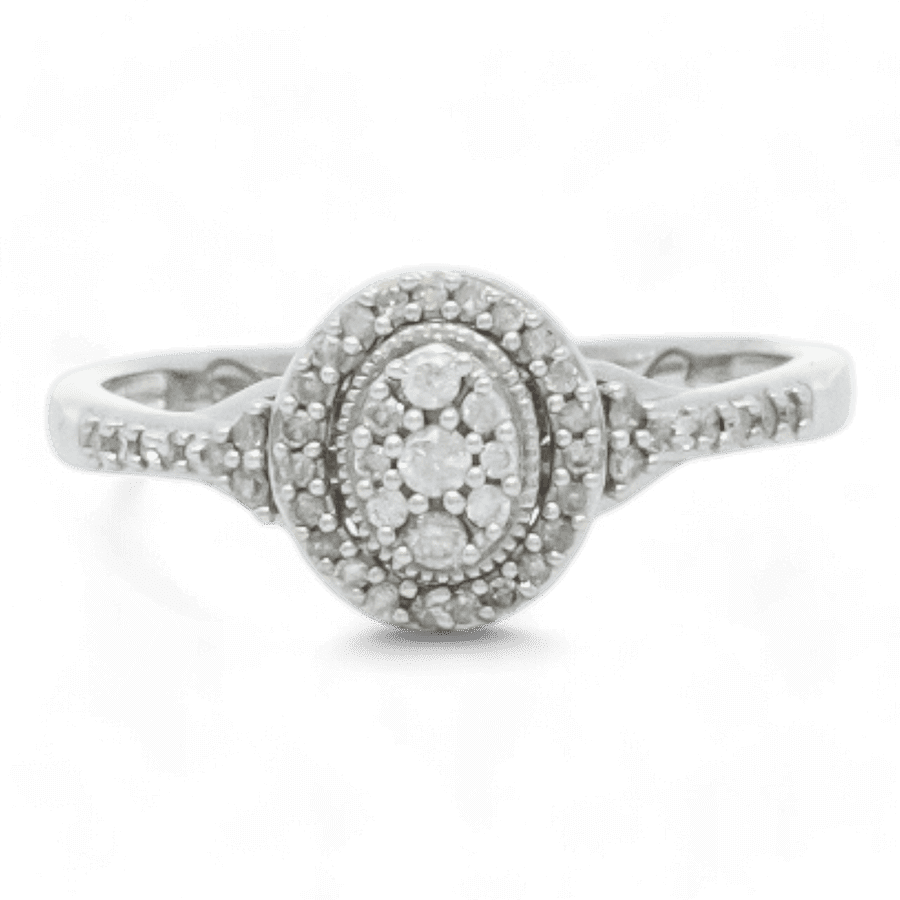 10k White Gold Ring with 0.46 Carats of Diamonds