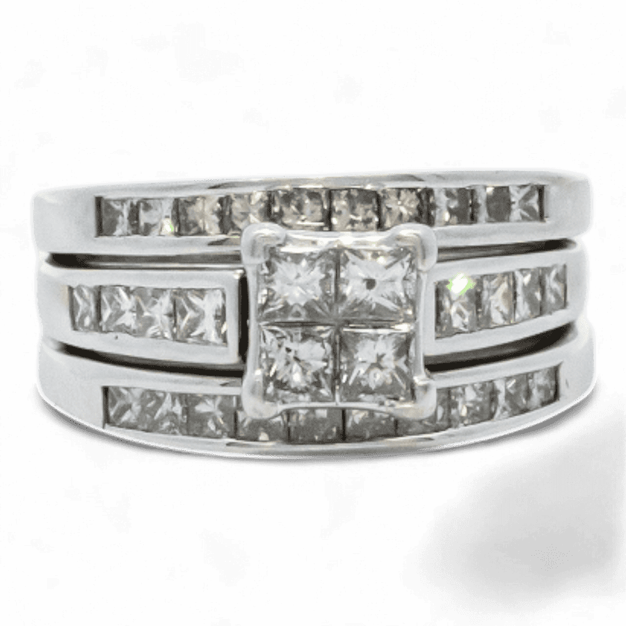  10k White Gold Ring with 2.68 Carats of Diamonds