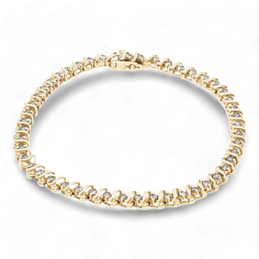  14k Yellow Gold Bracelet with 1.44 Carats of Diamonds