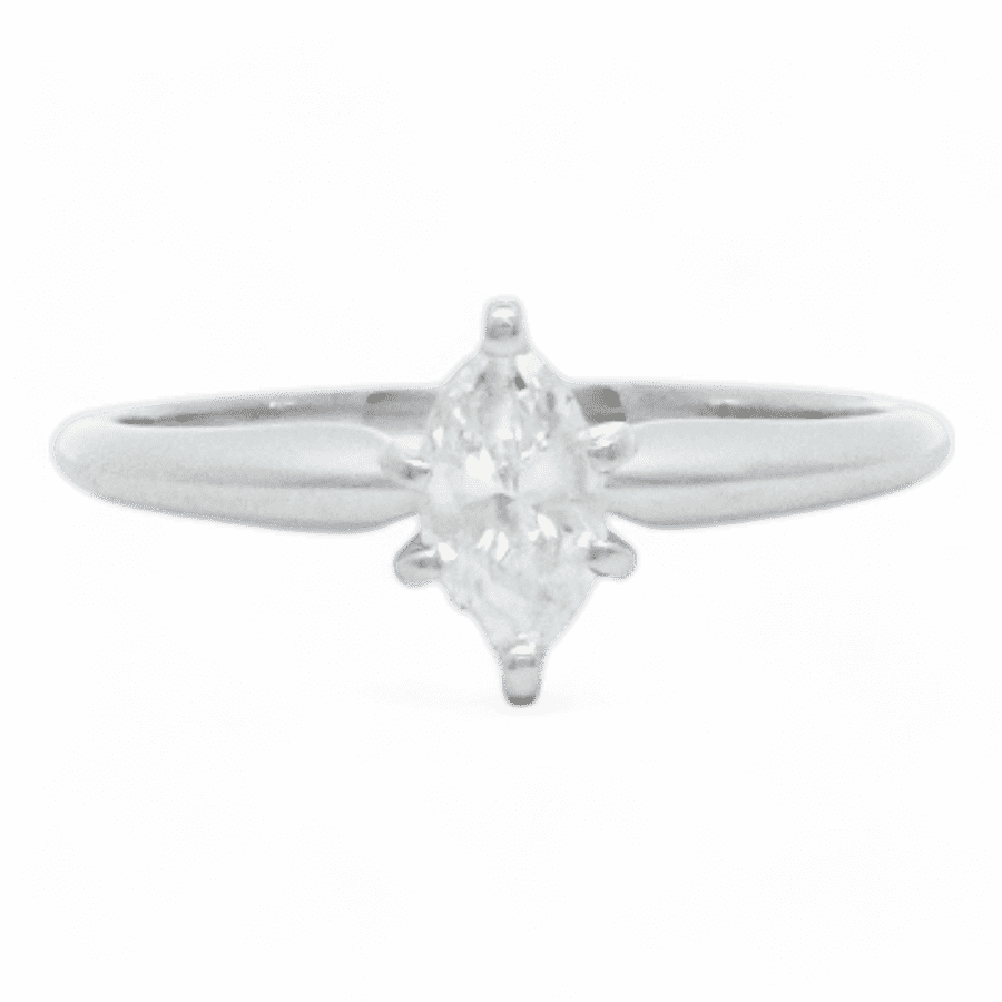  10k White Gold Ring with 0.65 Carats of Diamonds