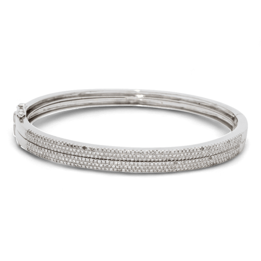  10k White Gold Bracelet with 0.30 Carats of Diamonds