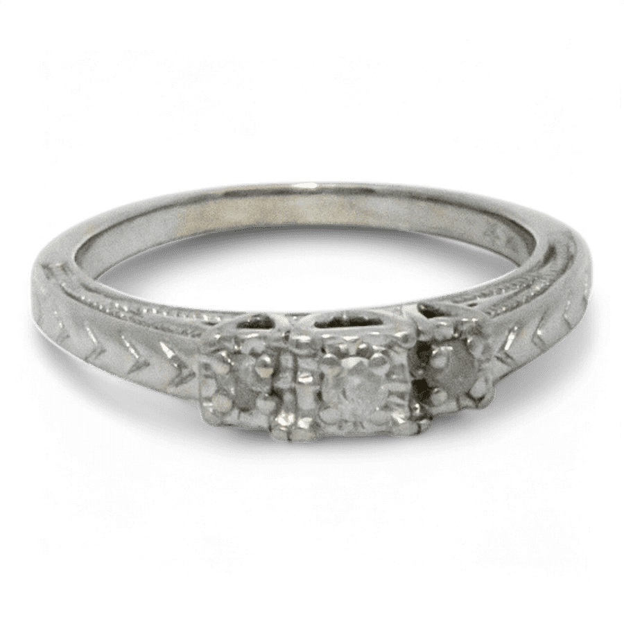  14k Yellow Gold Ring with 0.01 Carats of Diamonds
