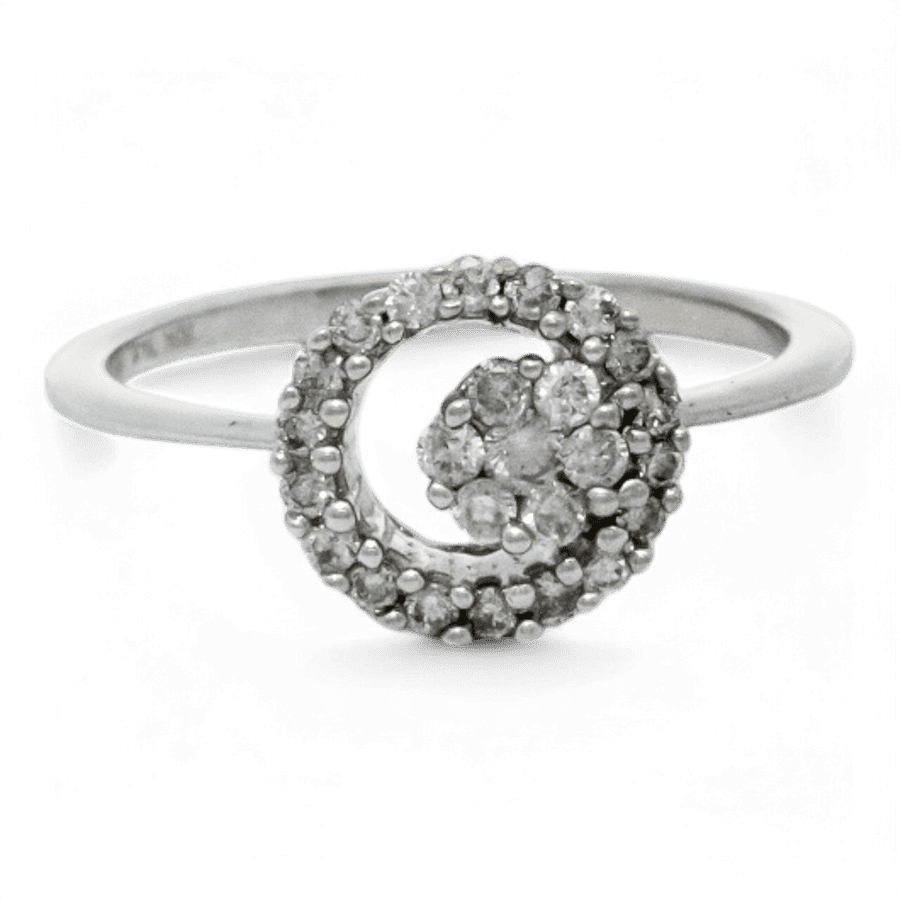  14k White Gold Ring with 0.03 Carats of Diamonds