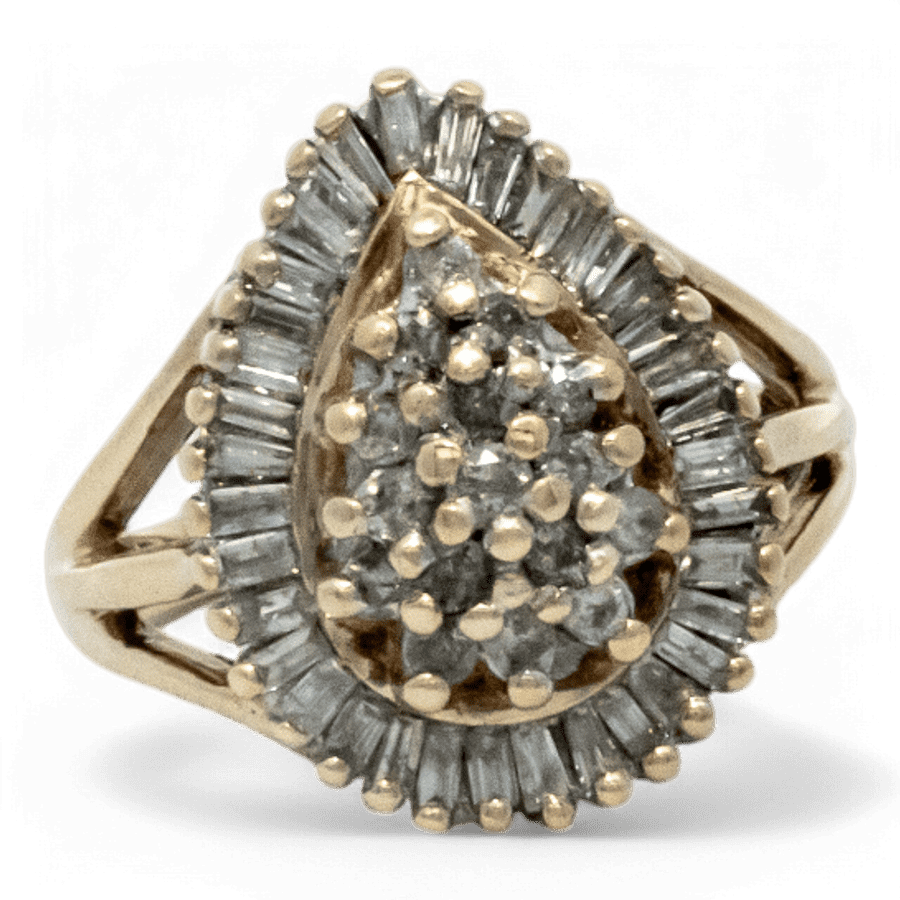  14k Yellow Gold Ring with 0.56 Carats of Diamonds