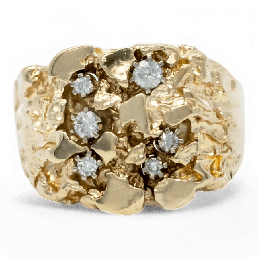  14k White Gold Ring with 0.14 Carats of Diamonds