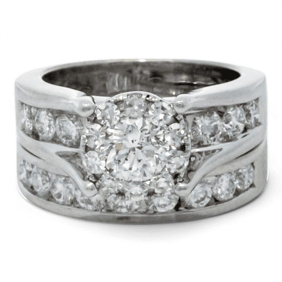  10k White Gold Ring with 1.01 Carats of Diamonds