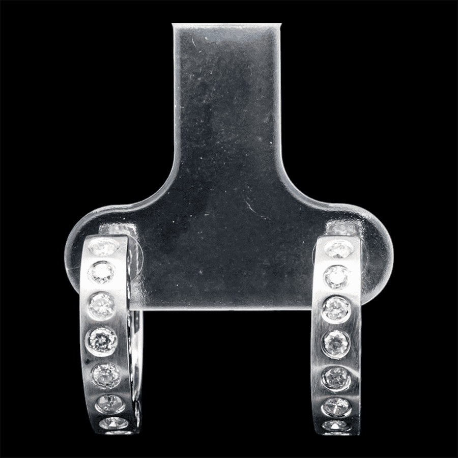  14k White Gold Earrings with 0.08 Carats of Diamonds
