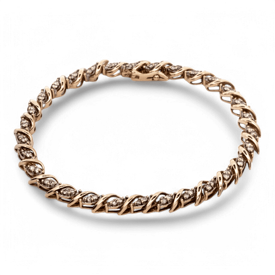  10k Yellow Gold Bracelet with 0.60 Carats of Diamonds