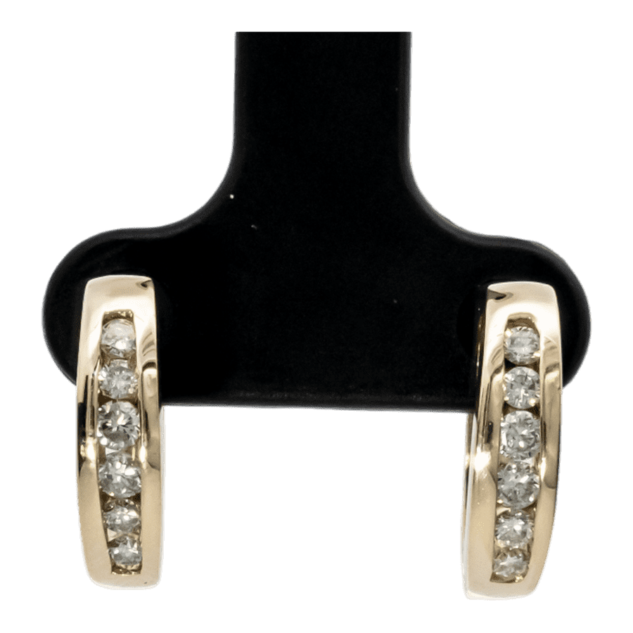  14k Yellow Gold Earrings with 0.06 Carats of Diamonds
