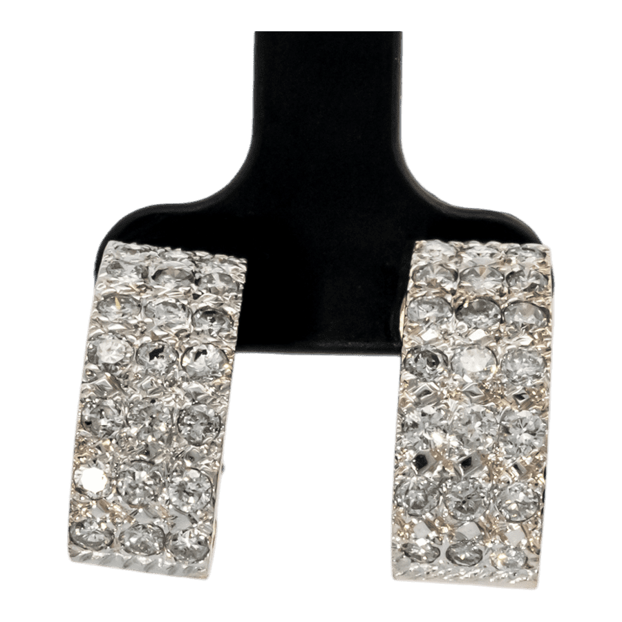  Yellow Gold Earrings with 2.10 Carats of Diamonds
