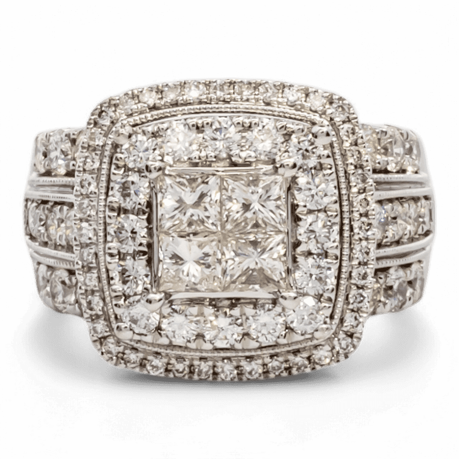  14k Yellow Gold Ring with 3.97 Carats of Diamonds