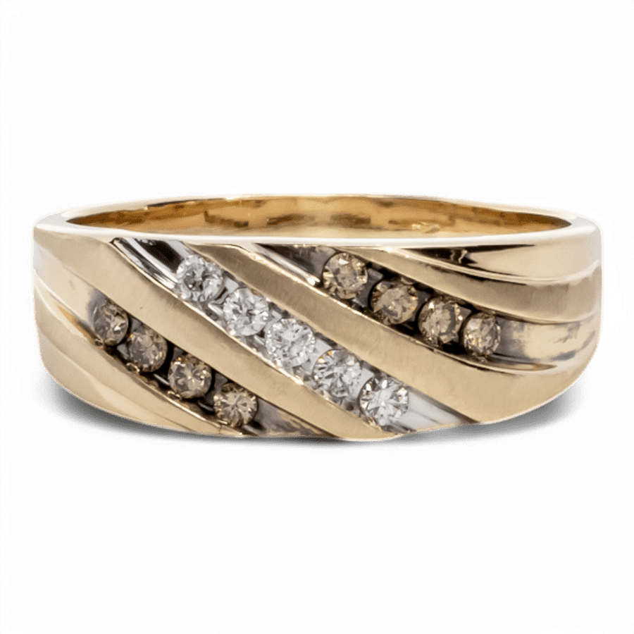  14k Yellow Gold Ring with 0.65 Carats of Diamonds