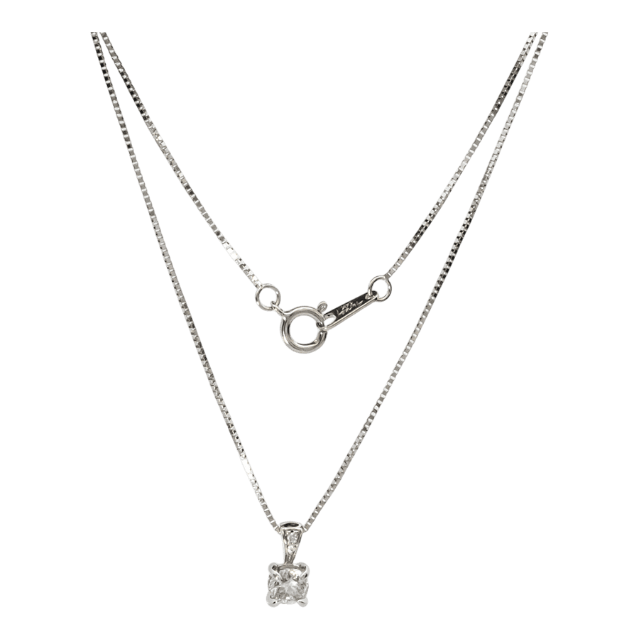  10k White Gold Necklace with 0.42 Carats of Diamonds