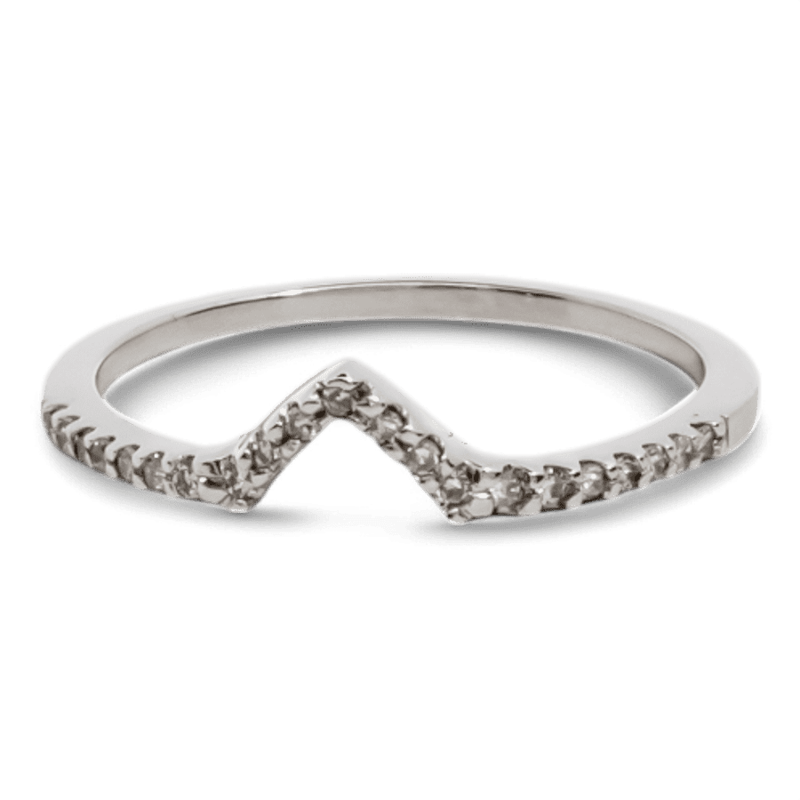  10k White Gold Ring with 0.02 Carats of Diamonds