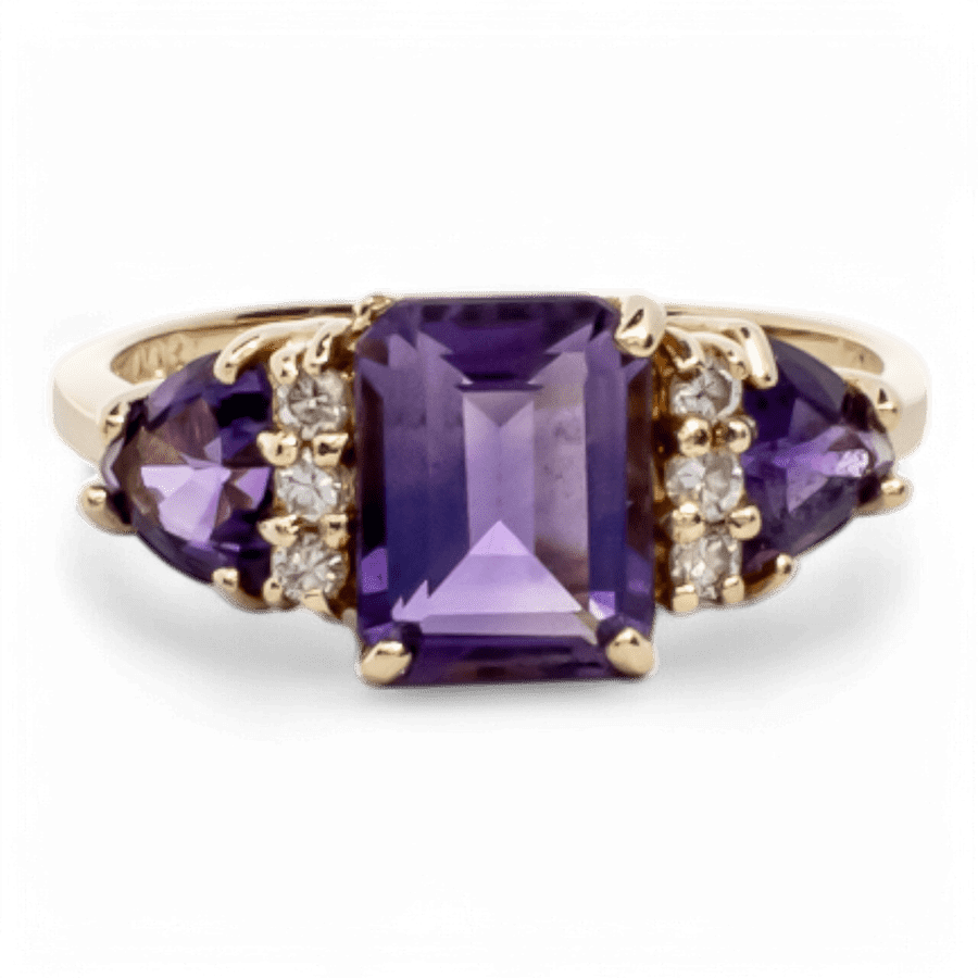  14k Yellow Gold Ring with 0.06 Carats of Diamonds