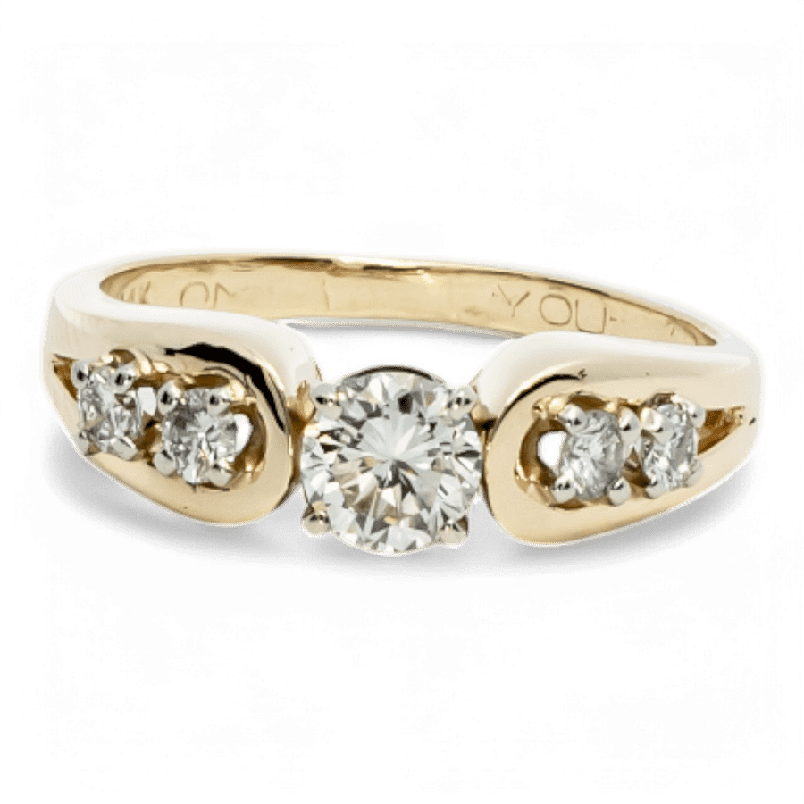  14k White Gold Ring with 0.65 Carats of Diamonds