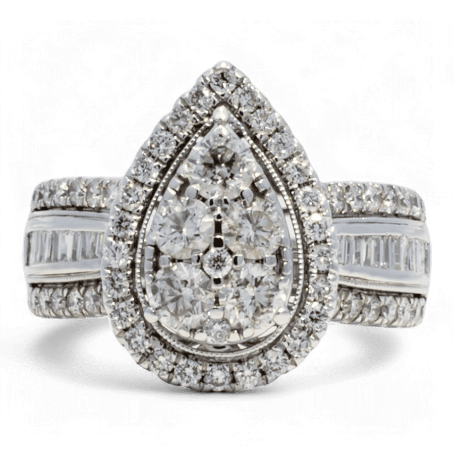  14k White Gold Ring with1.33 Total Carats of Diamonds 