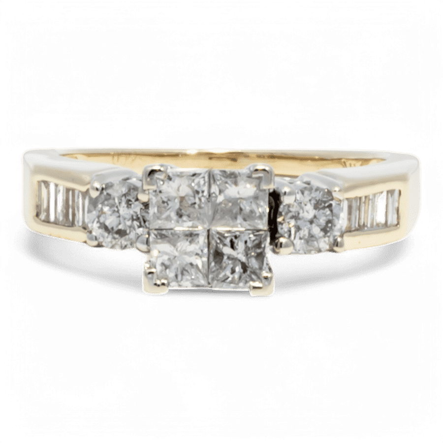  14k Yellow Gold Ring with1.02 Total Carats of Diamonds 