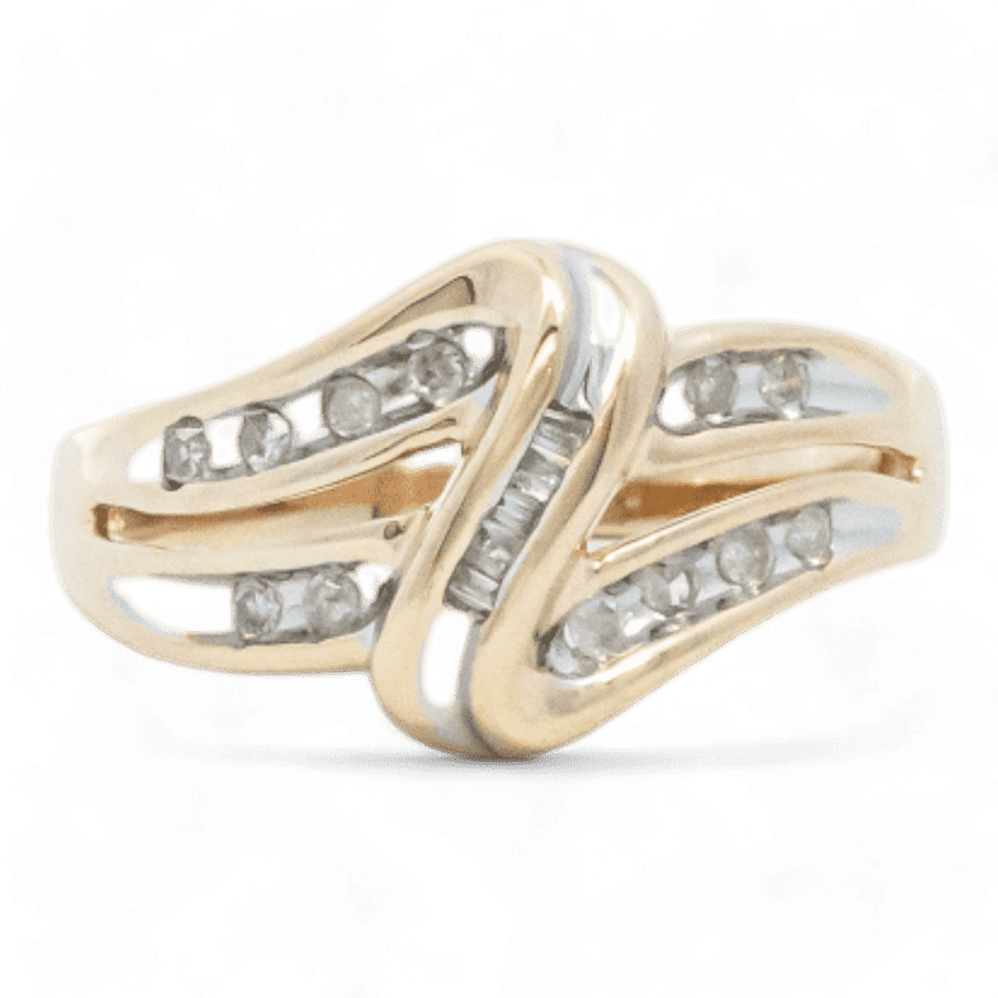 10k White Gold Ring with 0.06 Carats of Diamonds