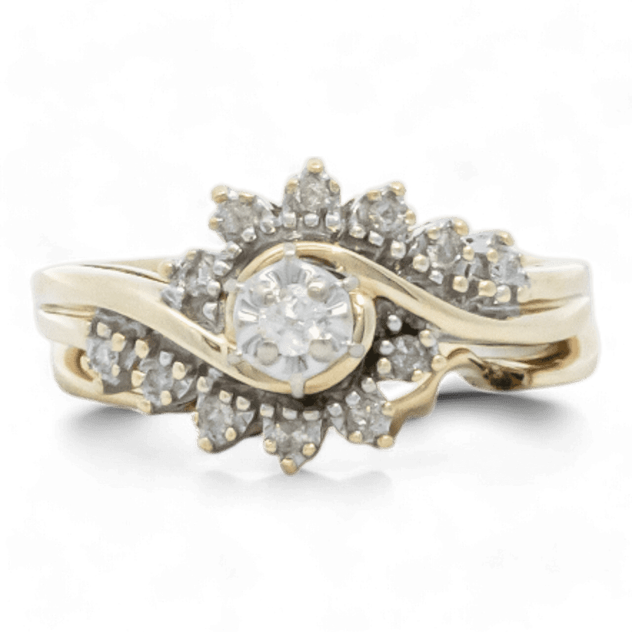  14k Yellow Gold Ring with 0.17 Carats of Diamonds