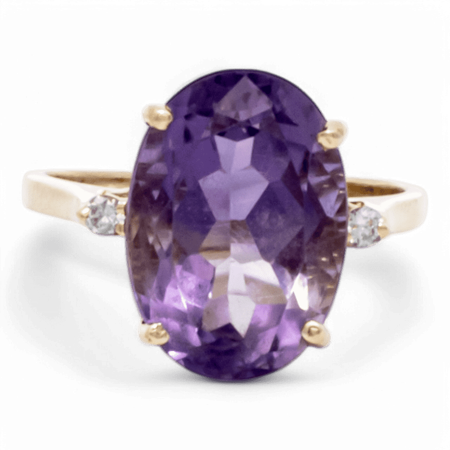  14k Yellow Gold Ring with 0.02 Carats of Diamonds