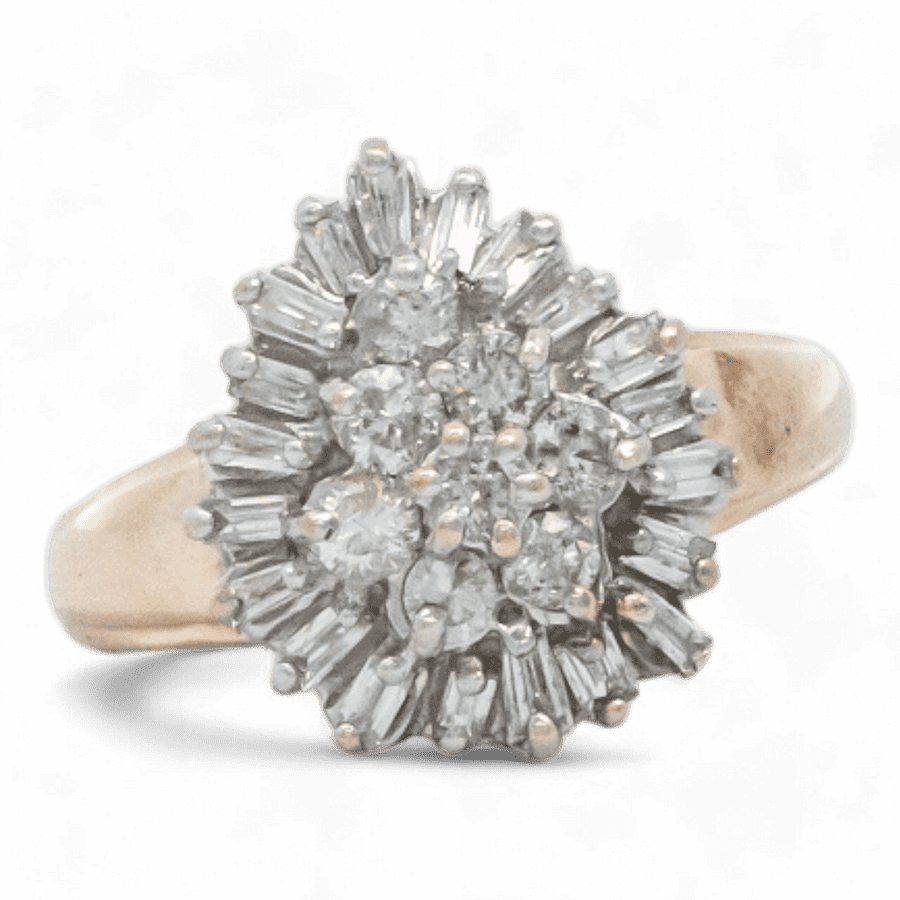  14k Yellow Gold Ring with 1.08 Carats of Diamonds