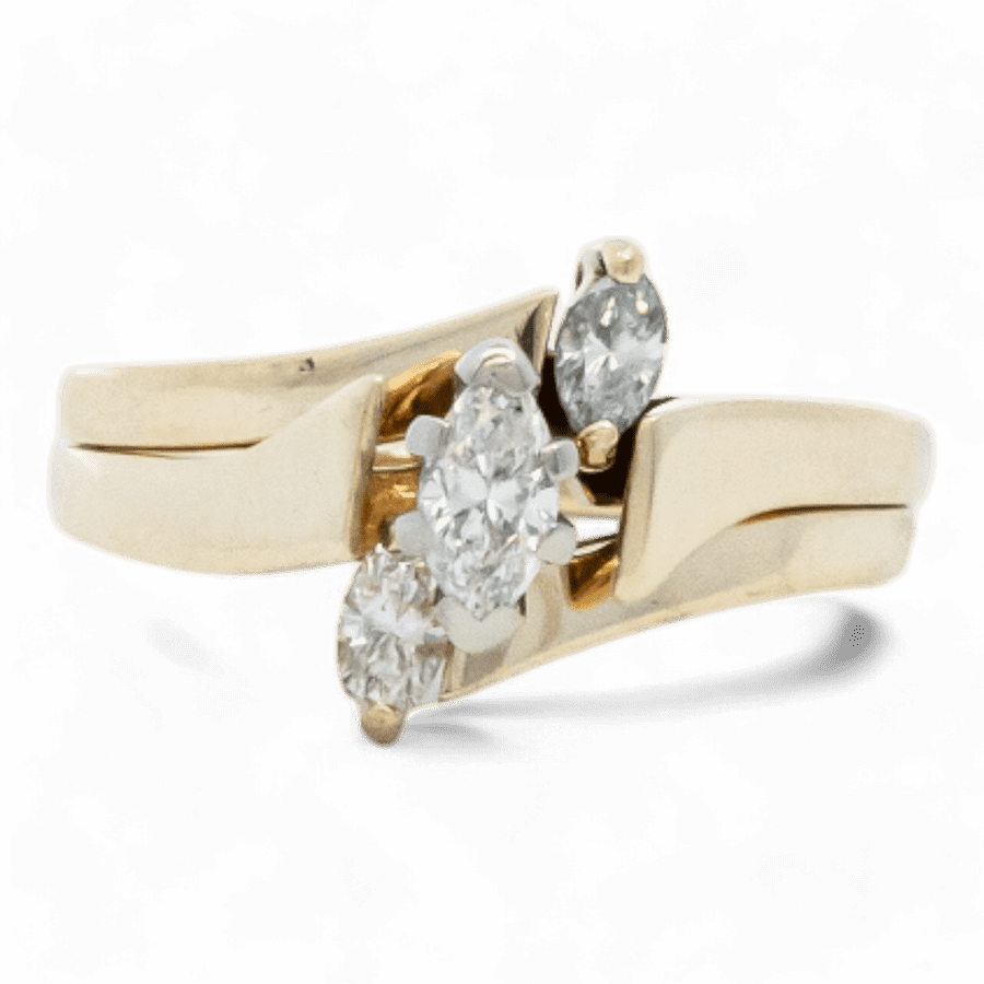  14k White Gold Ring with 0.35 Carats of Diamonds