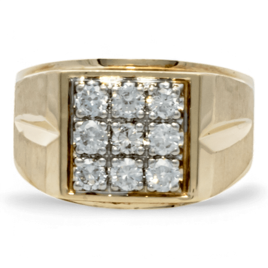  14k Yellow Gold Ring with 0.90 Carats of Diamonds