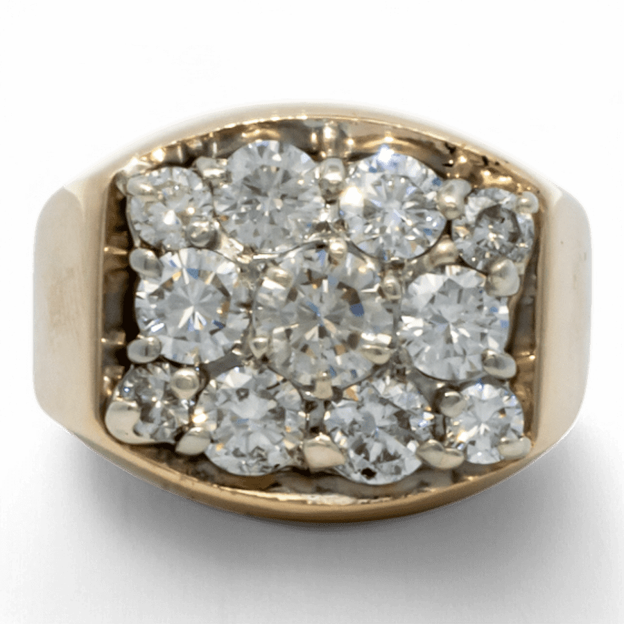  14k Yellow Gold Ring with 3.65 Carats of Diamonds