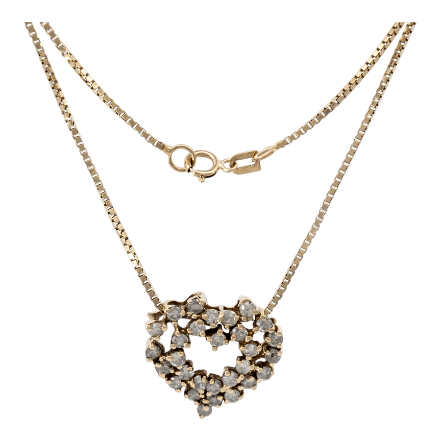  10k Yellow Gold Necklace with 0.90 Carats of Diamonds