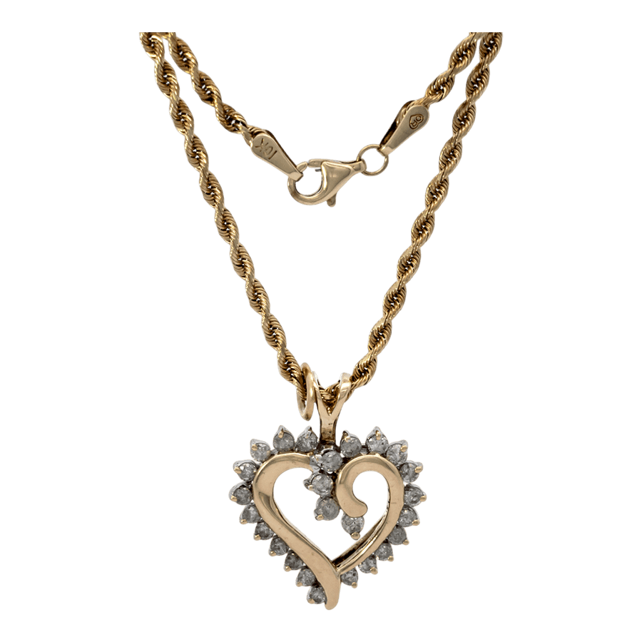  Yellow Gold Necklace with 0.72 Carats of Diamonds