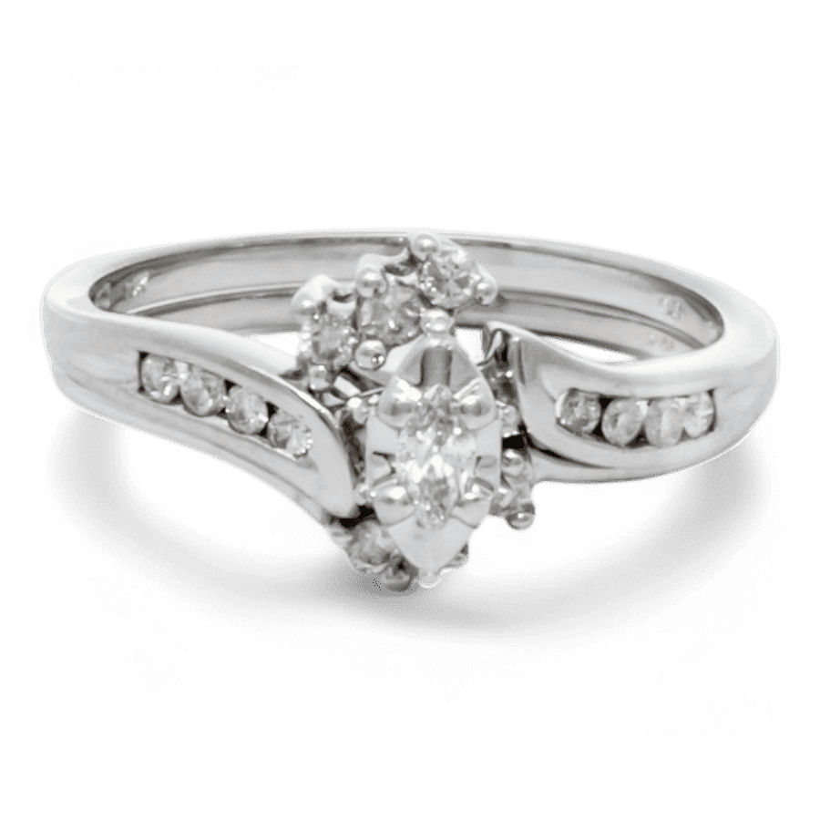  14k White Gold Ring with 0.34 Carats of Diamonds