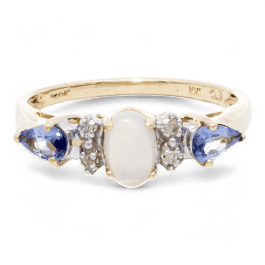  14k Yellow Gold Ring with 0.02 Carats of Diamonds