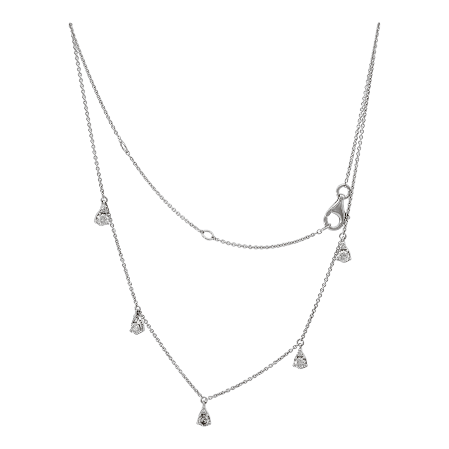  14k White Gold Necklace with 0.35 Carats of Diamonds