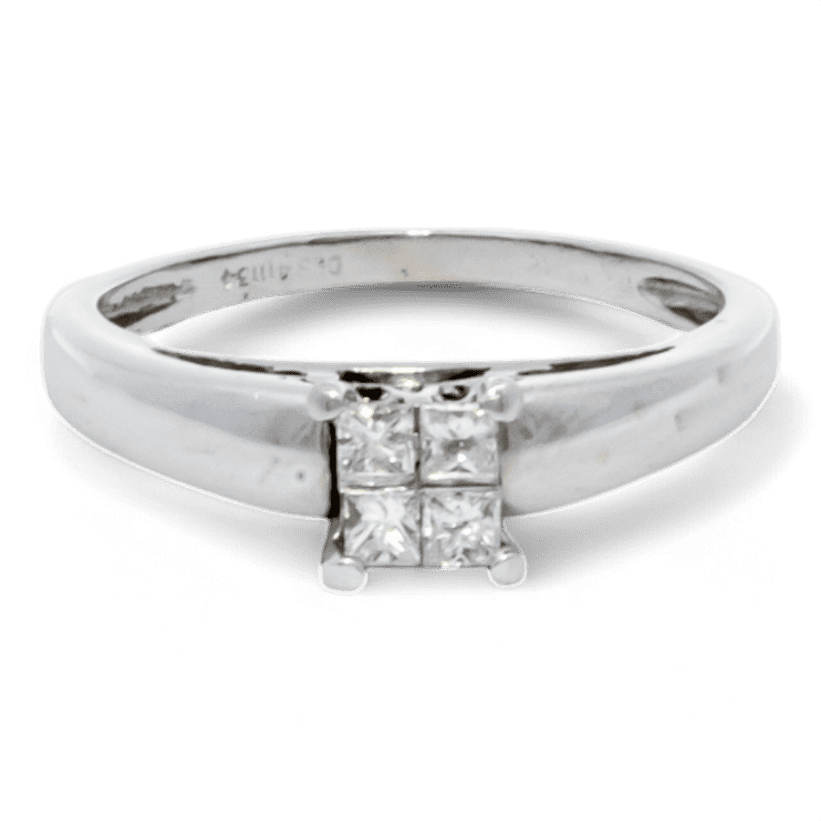  10k White Gold Ring with 0.40 Carats of Diamonds