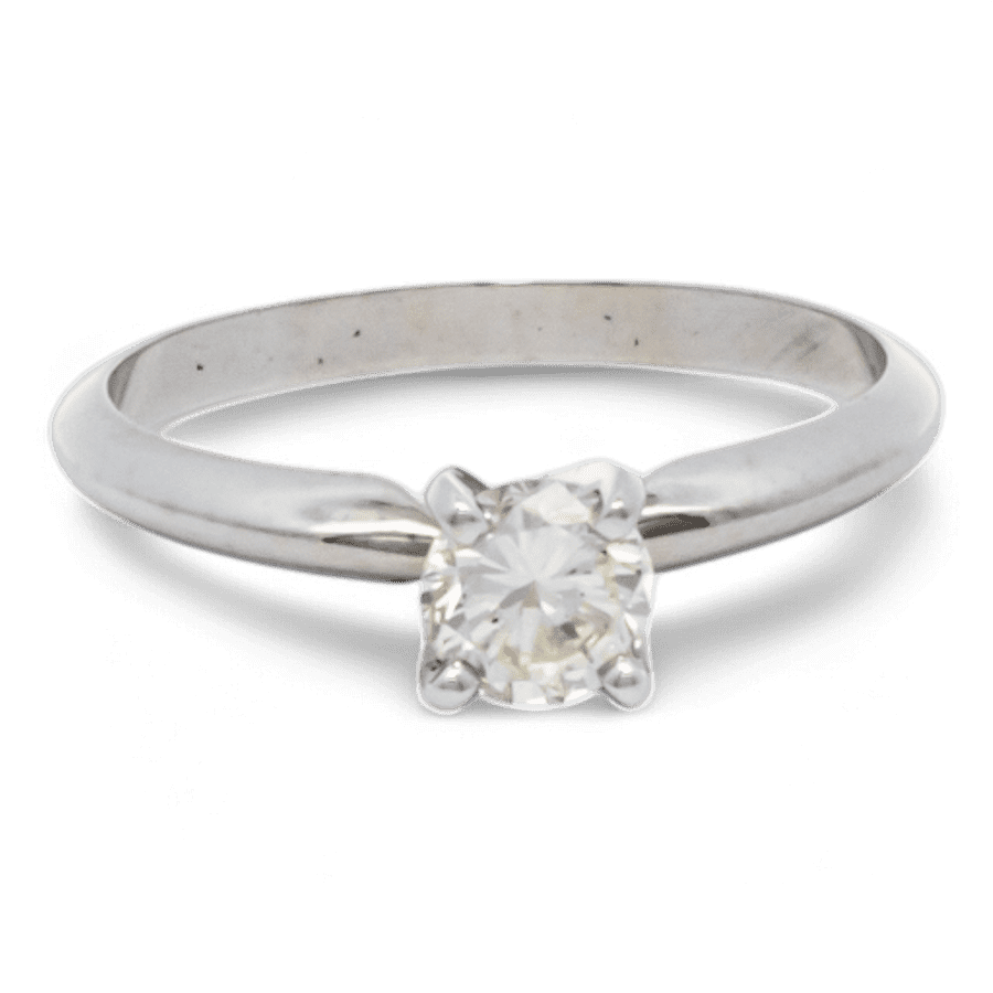  10k White Gold Ring with 0.45 Carats of Diamonds