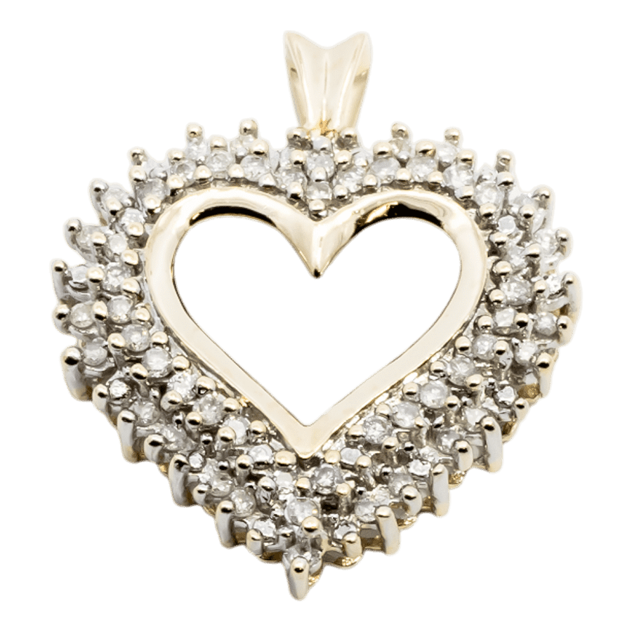  14k Yellow Gold Pendant with 0.6 Total Carats of Diamonds 
