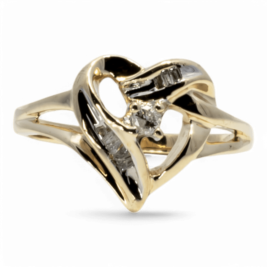  10k Yellow Gold Ring with 0.07 Total Carats of Diamonds 