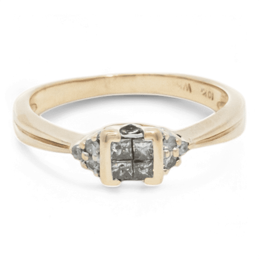  14k Yellow Gold Ring with 0.16 Carats of Diamonds