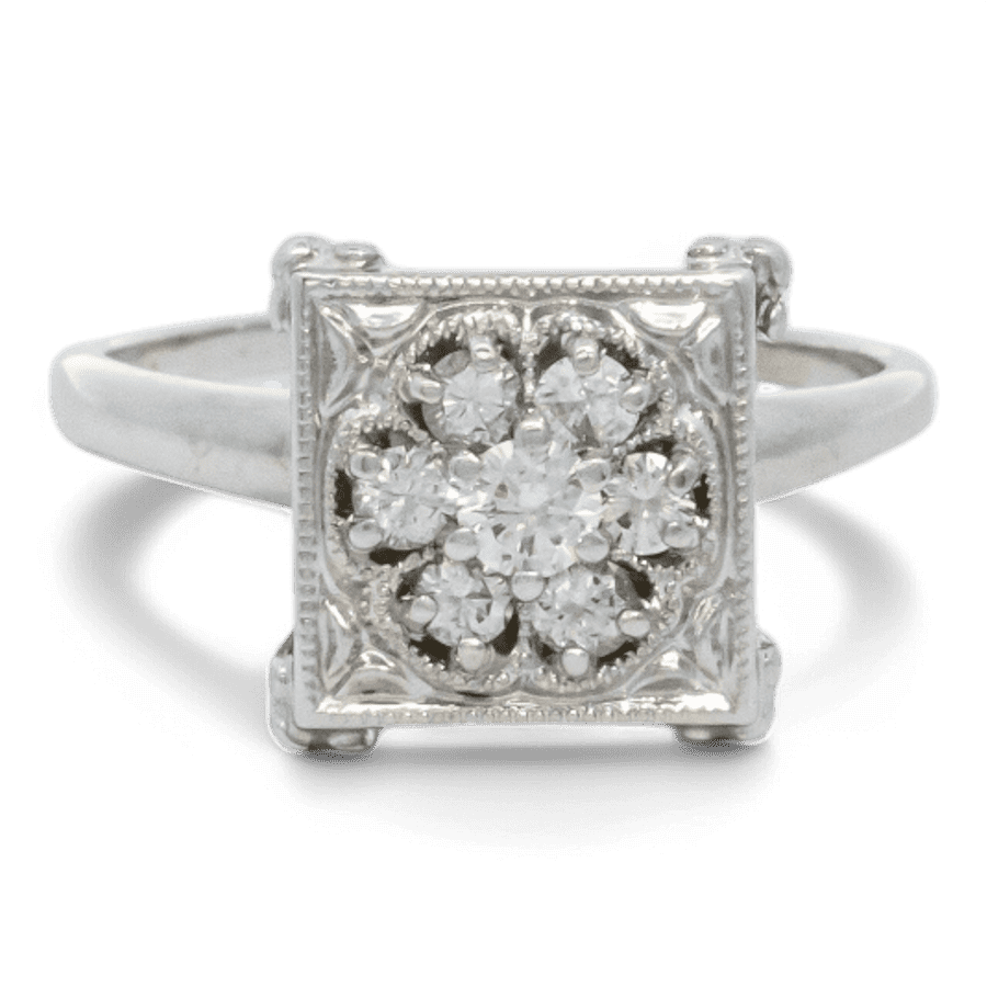  14k White Gold Ring with 0.21 Carats of Diamonds