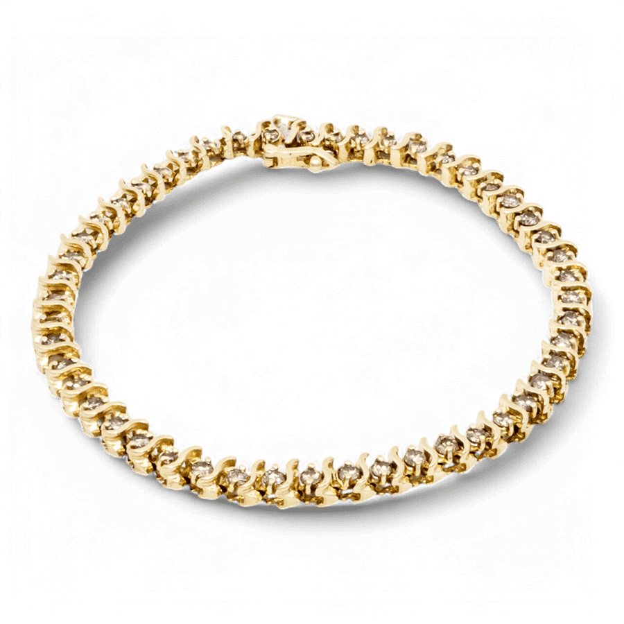  14k Yellow Gold Bracelet with 0.94 Carats of Diamonds